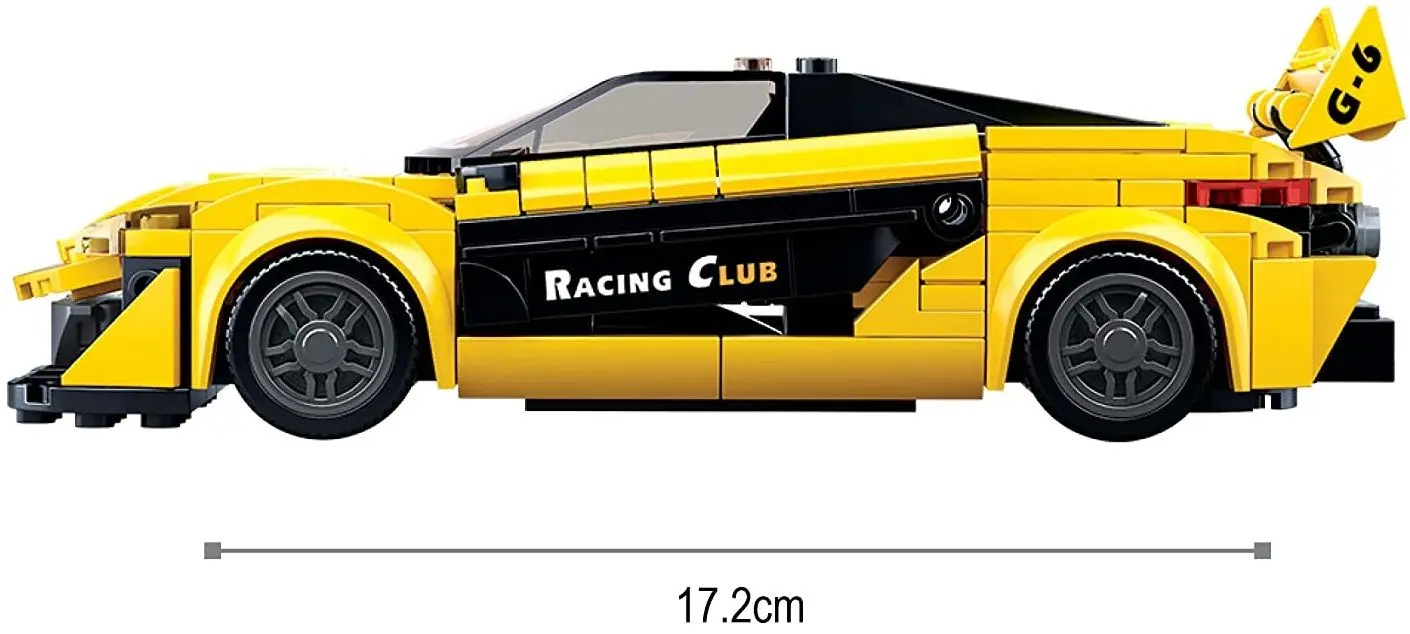 Constructor Sluban Model Bricks English Super Car Yellow M38-B0956