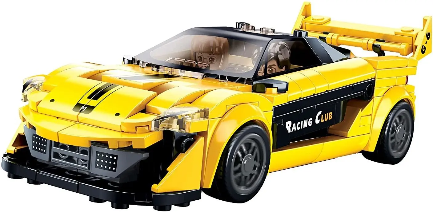 Constructor Sluban Model Bricks English Super Car Yellow M38-B0956