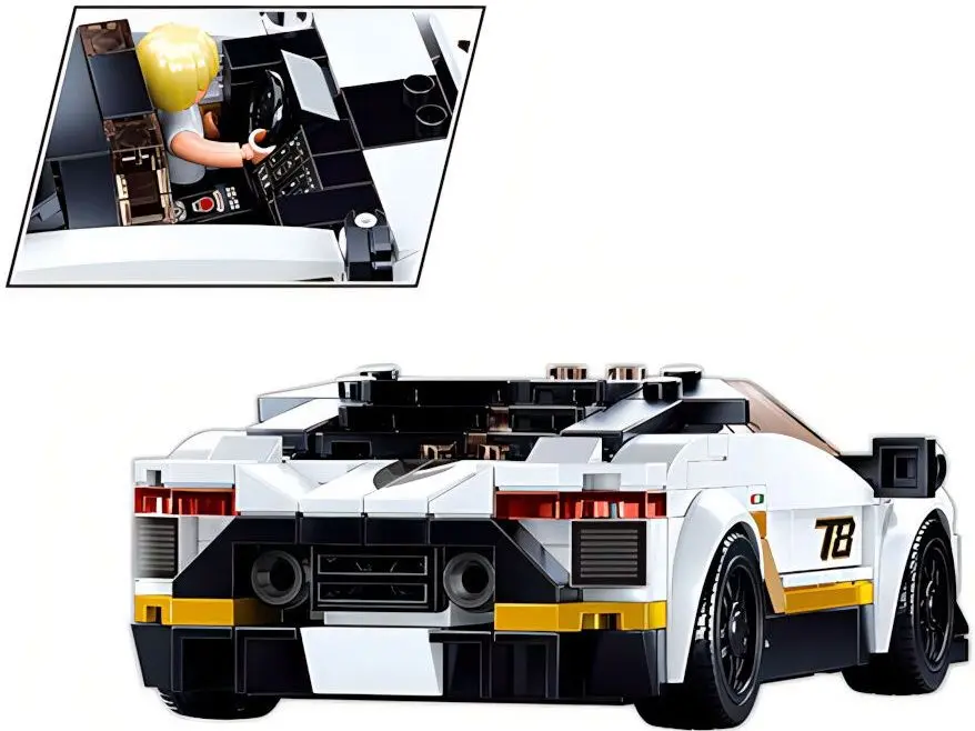 Constructor Sluban Model Bricks Italian Super Car M38-B0957 (White) - 3