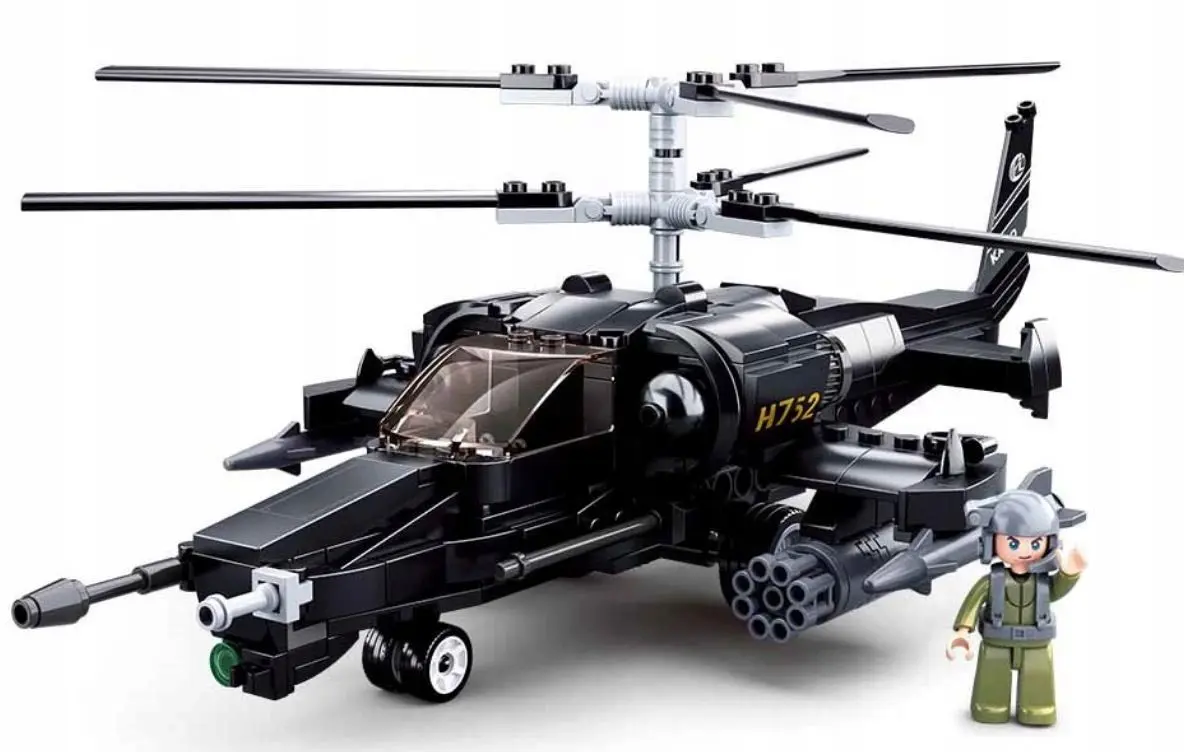 Constructor Sluban Model Bricks Shark Ka-50 M38-B0752 (Black)