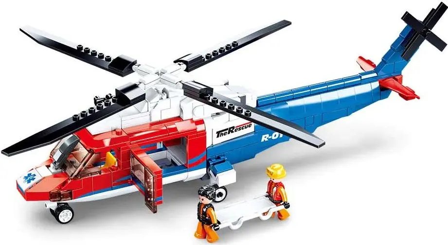 Constructor Sluban Model Bricks US Navy Marine Rescue Helicopter M38-B0886