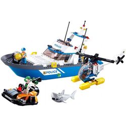 Constructor Sluban Police Rescue Patrol Boat and Helicopter M38-B0657