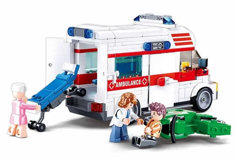 Constructor Sluban Town Ambulance B1065 (White/Red) - 2