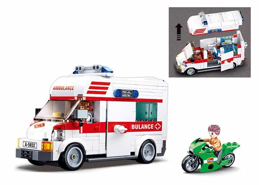 Constructor Sluban Town Ambulance B1065 (White/Red) - 3