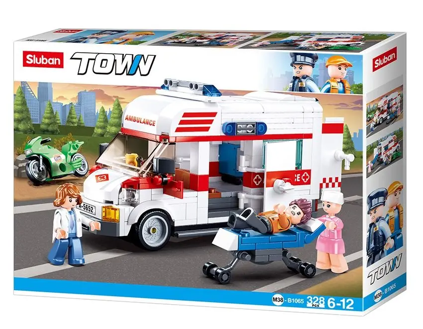 Constructor Sluban Town Ambulance B1065 (White/Red) - 4