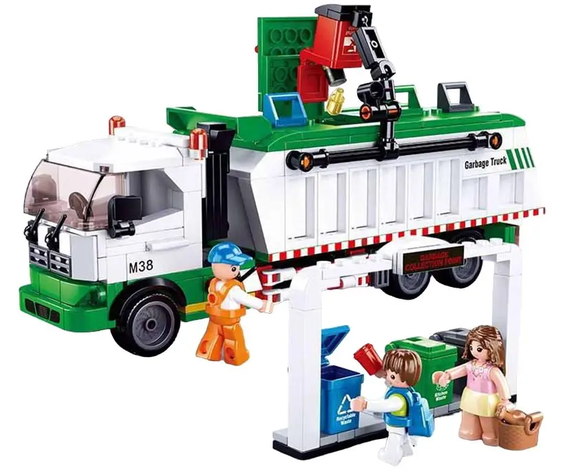 Constructor Sluban Town Garbage Truck B0780 (Green/White)