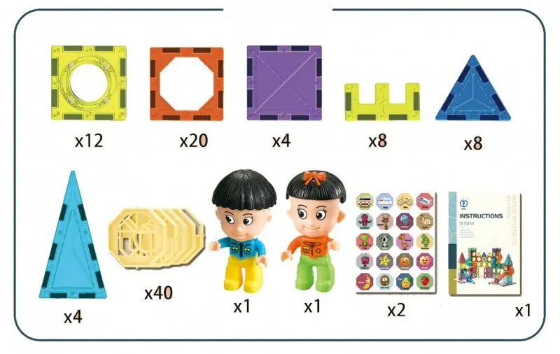 Constructor Woopie Magic Magnetic Blocks (Multicolor) - 2