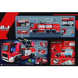 Конструктор 2в1 XTech Bricks Mini Fire Truck With Water Spraying (Red) Thumb