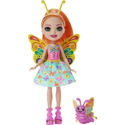 Papusa Enchantimals City Tails Belisse Butterfly and Dart Animal Friend