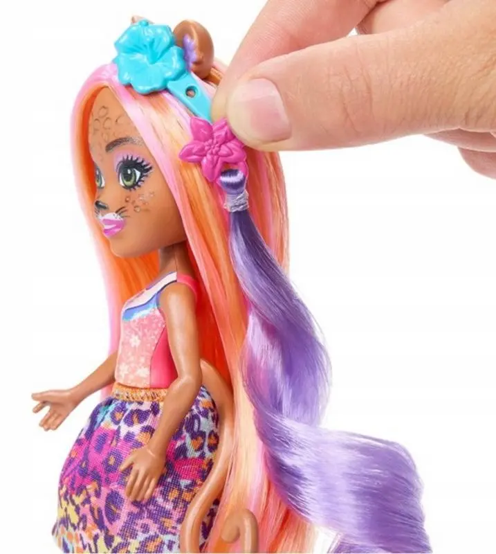 Papusa Enchantimals Glam Party Cheetah Charisse and Grinsey HNV30 - 2