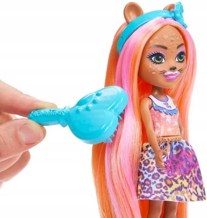 Papusa Enchantimals Glam Party Cheetah Charisse and Grinsey HNV30 - 3