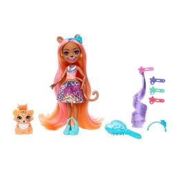 Papusa Enchantimals Glam Party Cheetah Charisse and Grinsey HNV30