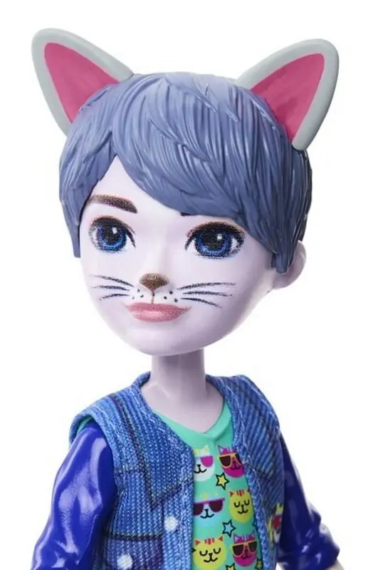 Papusa Enchantimals Glam Party Cole Cat With Pet HNT59 - 2