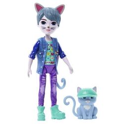 Papusa Enchantimals Glam Party Cole Cat With Pet HNT59