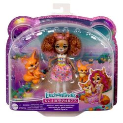 Papusa Enchantimals Glam Party Fox Filigree and Pets HNT60 Thumb
