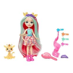 Papusa Enchantimals Glam Party Giraffe Gillian and Pole HNV29