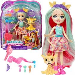 Papusa Enchantimals Glam Party Giraffe Gillian and Pole HNV29 Thumb