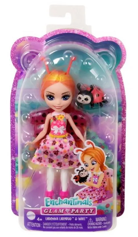 Papusa Enchantimals Glam Party Ladonna Ladybug Doll HNT57 - 6