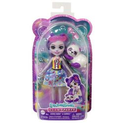 Papusa Enchantimals Glam Party Panda Pemma and Clumber HNT58 Thumb