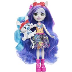 Papusa Enchantimals Glam Party Zemirah Zebra and Grainy Doll Thumb