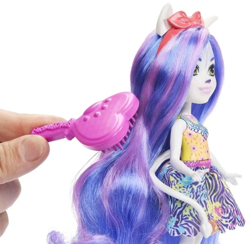 Papusa Enchantimals Glam Party Zemirah Zebra and Grainy Doll - 3