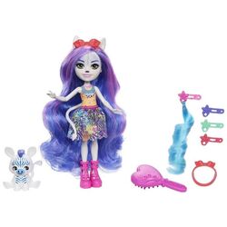Papusa Enchantimals Glam Party Zemirah Zebra and Grainy Doll