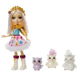 Papusa Mattel Enchantimals Odele Snowy Owl Family GJX46
