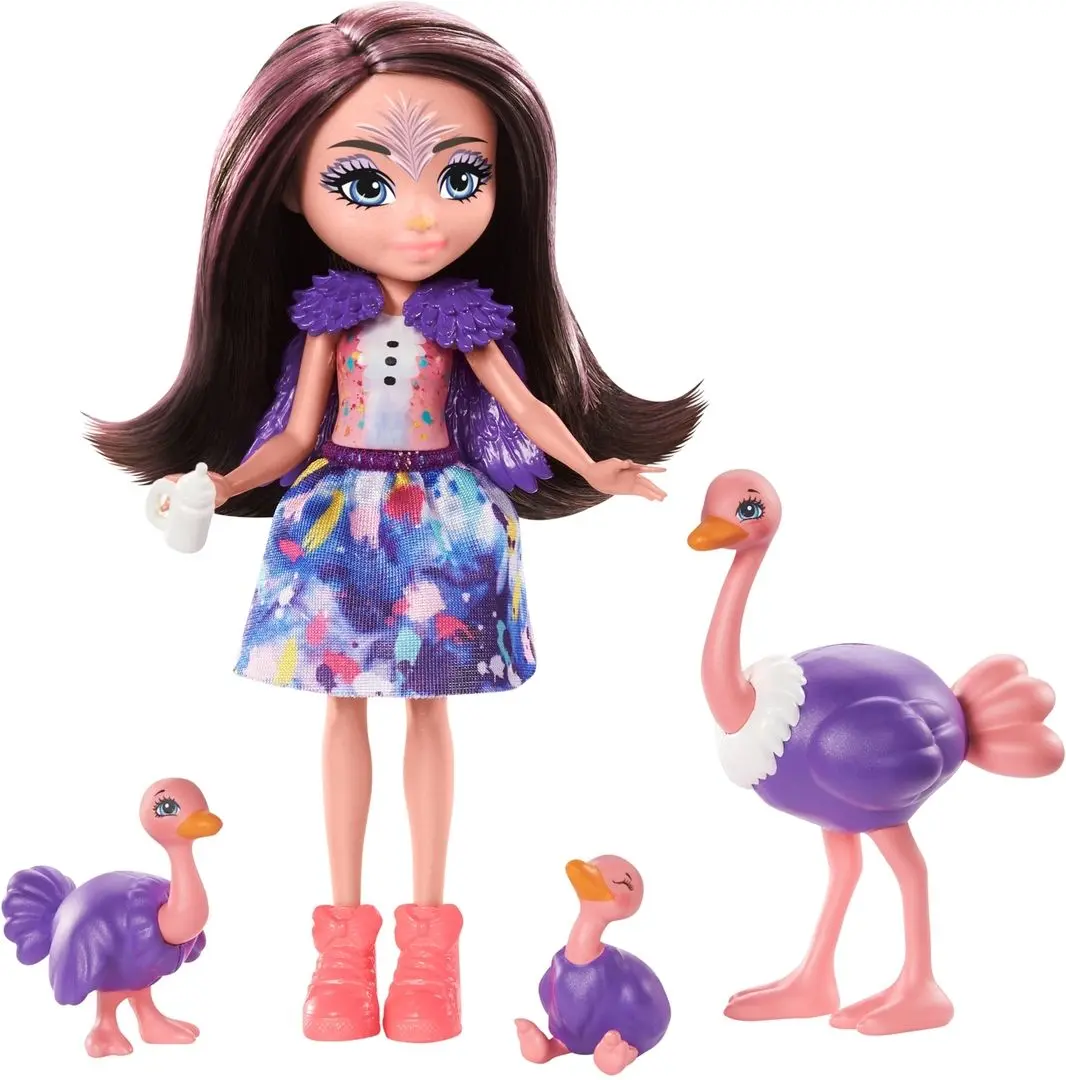 Papusa Mattel Enchantimals Ophelia Ostrich Family GTM32