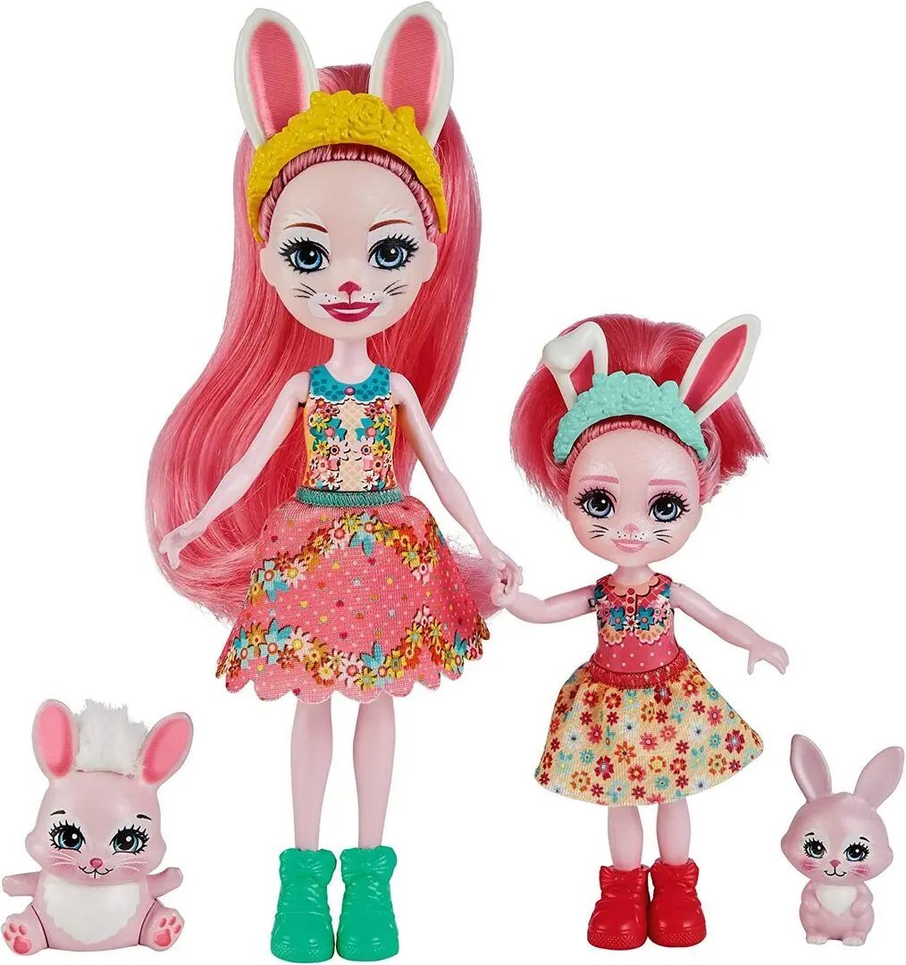 Set papusi Mattel Enchantimals Bree Bunny & Twist Bedelia Bunny & Tappy HCF84