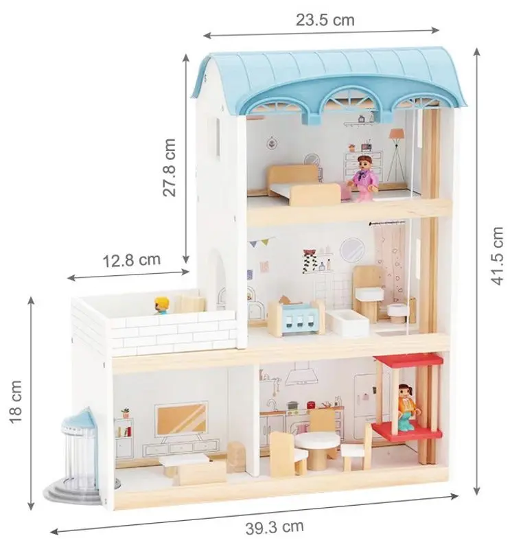 Casuta pentru papusi 4iQ Group Ula Z005919 (Blue/White)