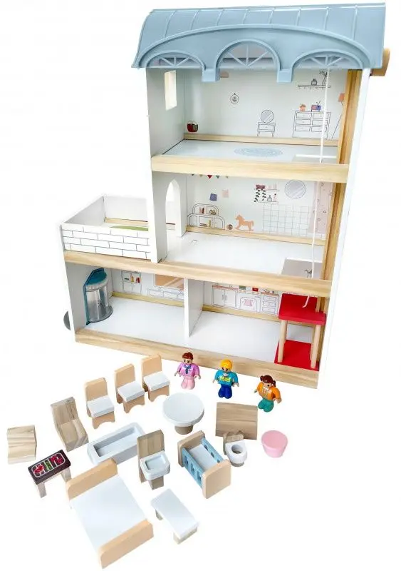 Casuta pentru papusi 4iQ Group Ula Z005919 (Blue/White)