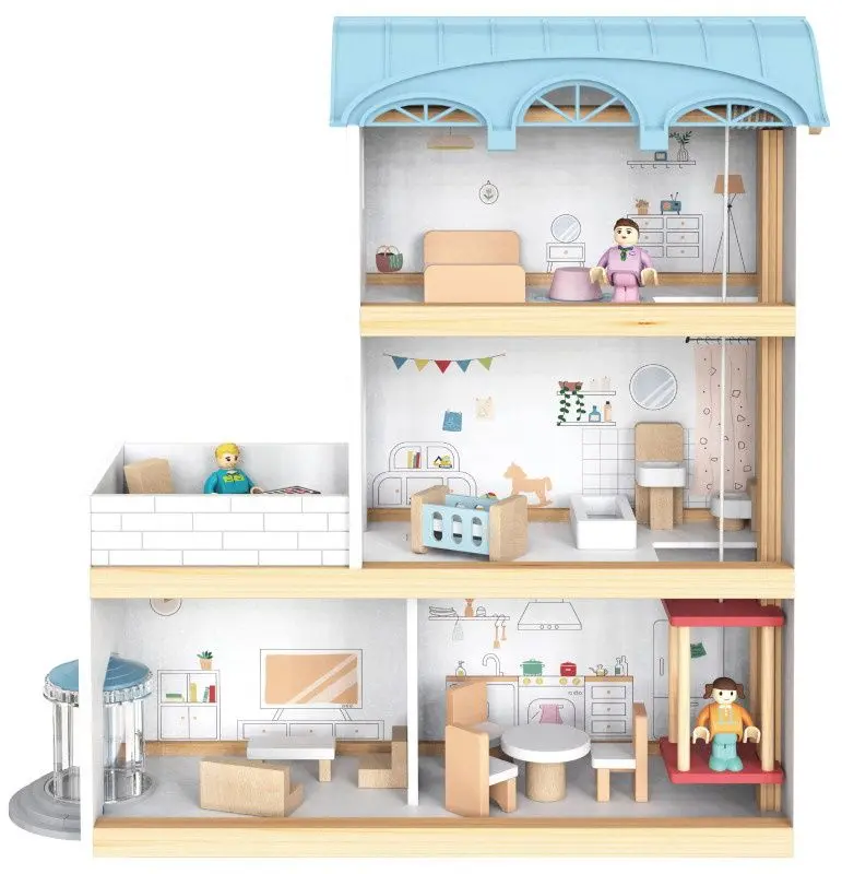 Casuta pentru papusi 4iQ Group Ula Z005919 (Blue/White)