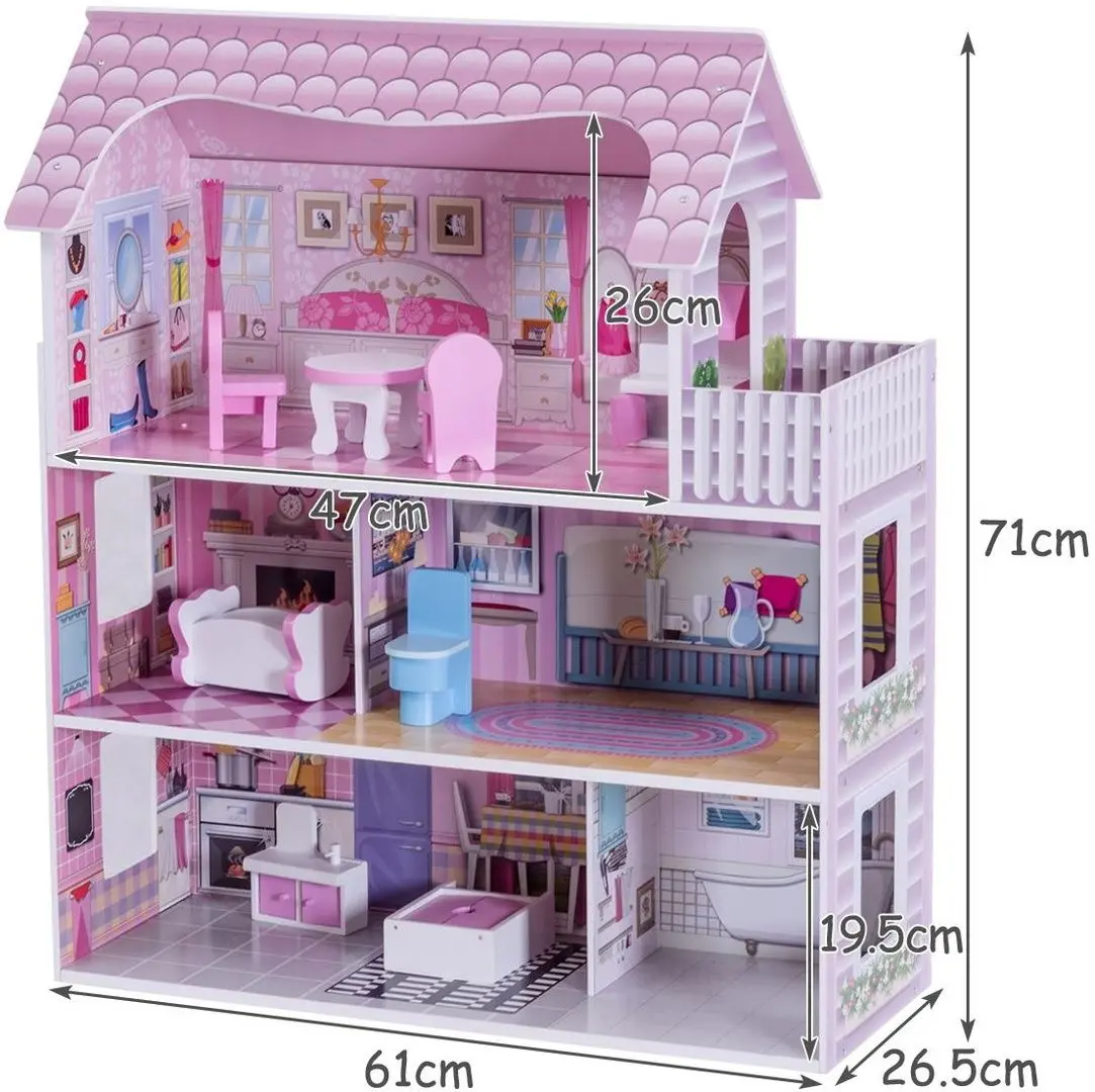 Кукольный домик Costway HW56619 (Pink)