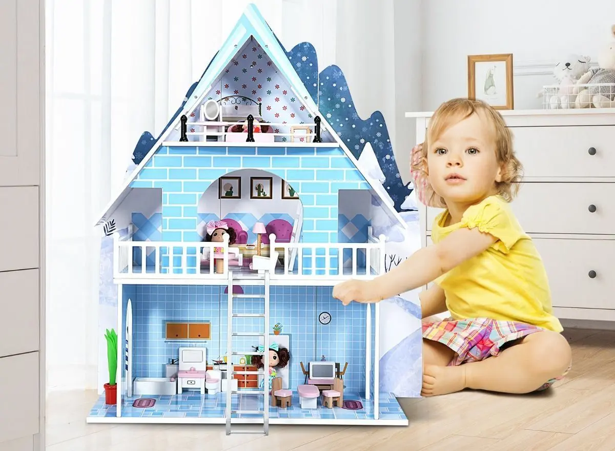 Кукольный домик Costway HW68696 (Blue) - 3