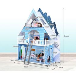Кукольный домик Costway HW68696 (Blue) Thumb