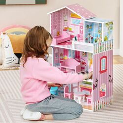 Casuta pentru papusi Costway TP10148PI (Pink) Thumb