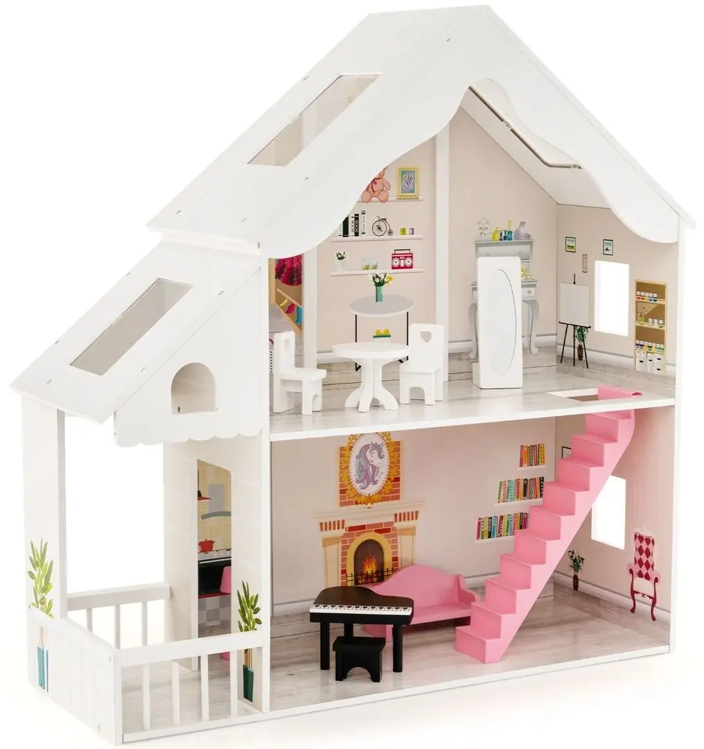 Casuta pentru papusi Costway TP10157WH (White)