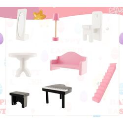 Casuta pentru papusi Costway TP10157WH (White) Thumb