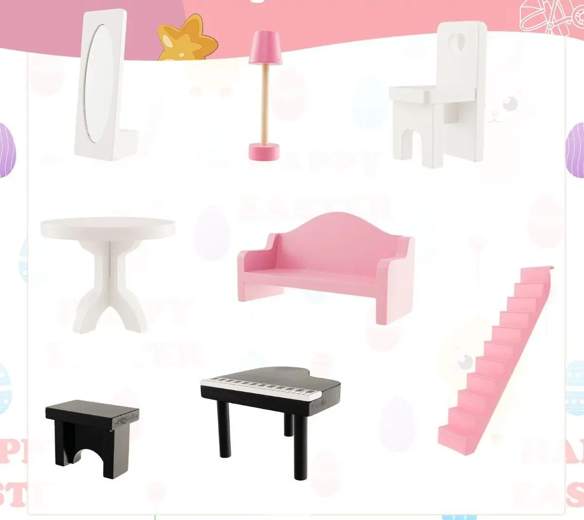 Casuta pentru papusi Costway TP10157WH (White)