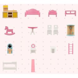 Casuta pentru papusi Costway TP10159PI (Pink) Thumb