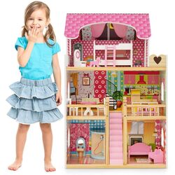 Casuta pentru papusi Costway TP10159PI (Pink) Thumb