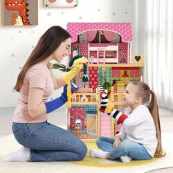 Casuta pentru papusi Costway TP10159PI (Pink) Thumb