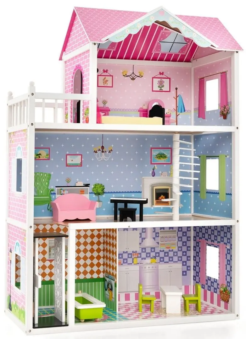 Кукольный домик Costway TP10169PI (Pink)