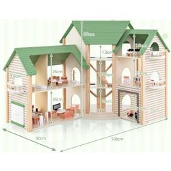Casuta pentru papusi Costway TP10210GN (Wood/Green) Thumb