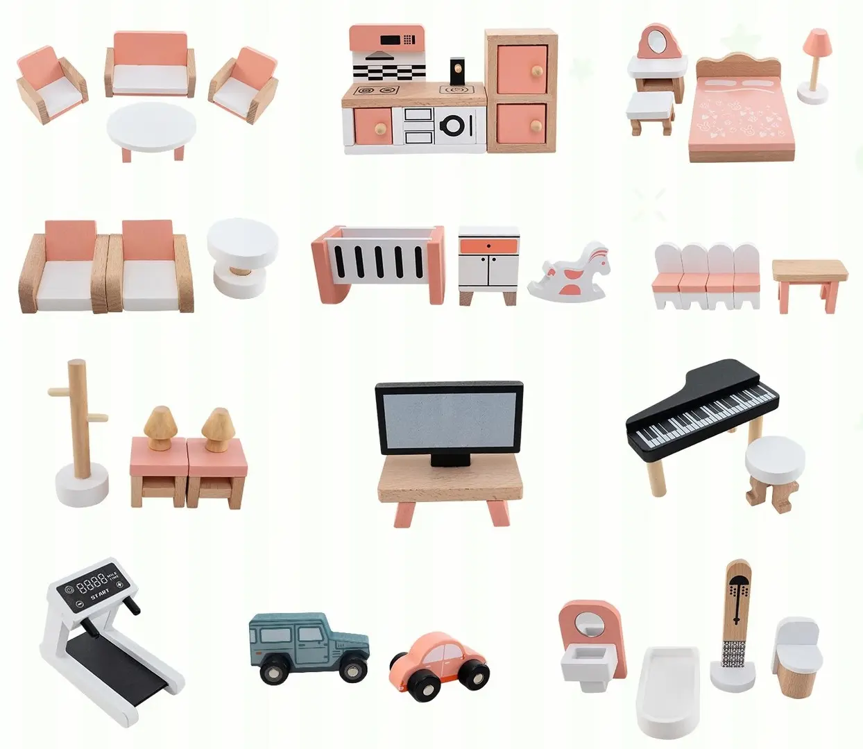 Casuta pentru papusi Costway TP10210GN (Wood/Green)