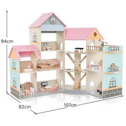 Casuta pentru papusi Costway TP10211PI (Pink) Thumb