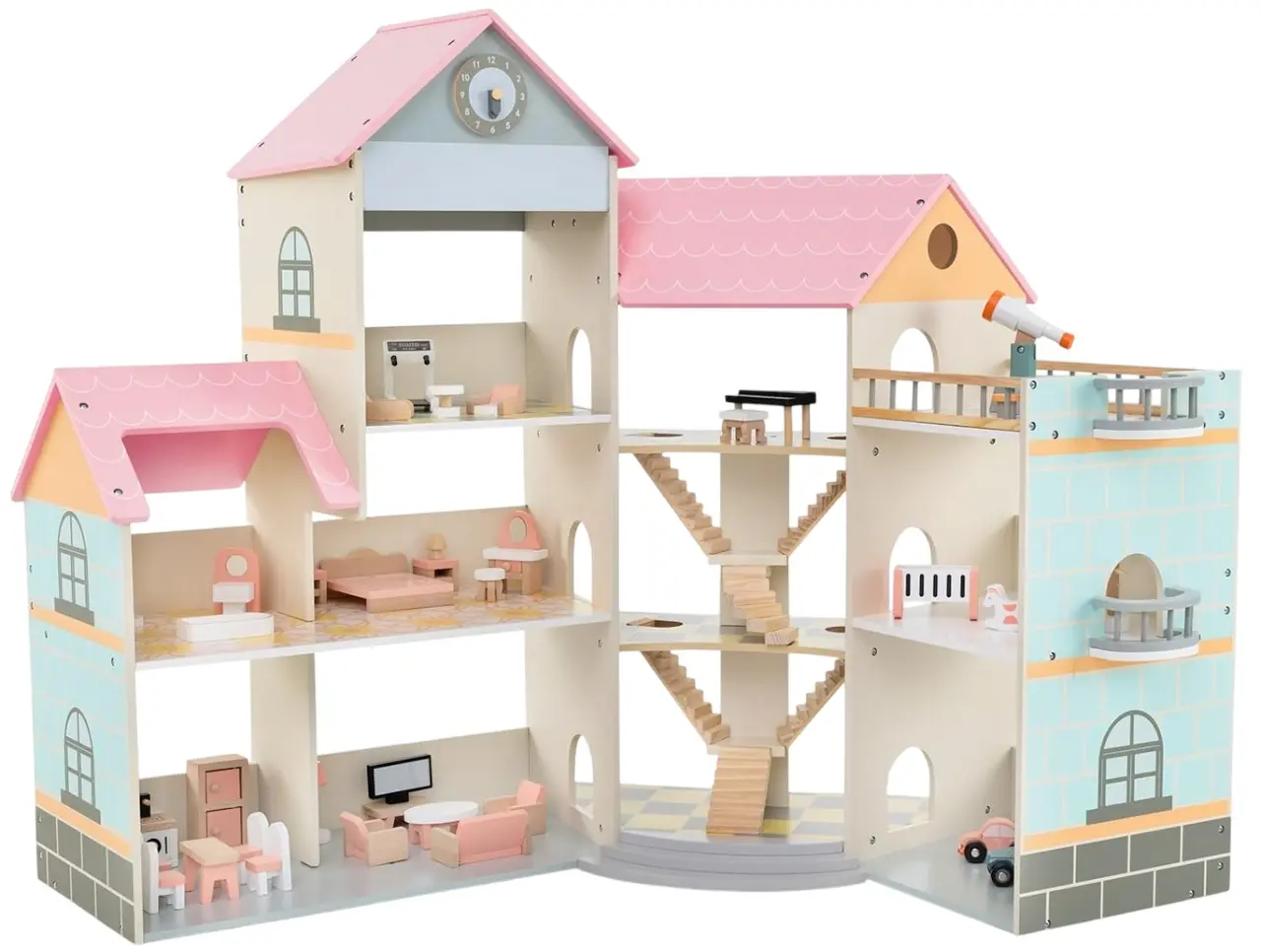 Casuta pentru papusi Costway TP10211PI (Pink)