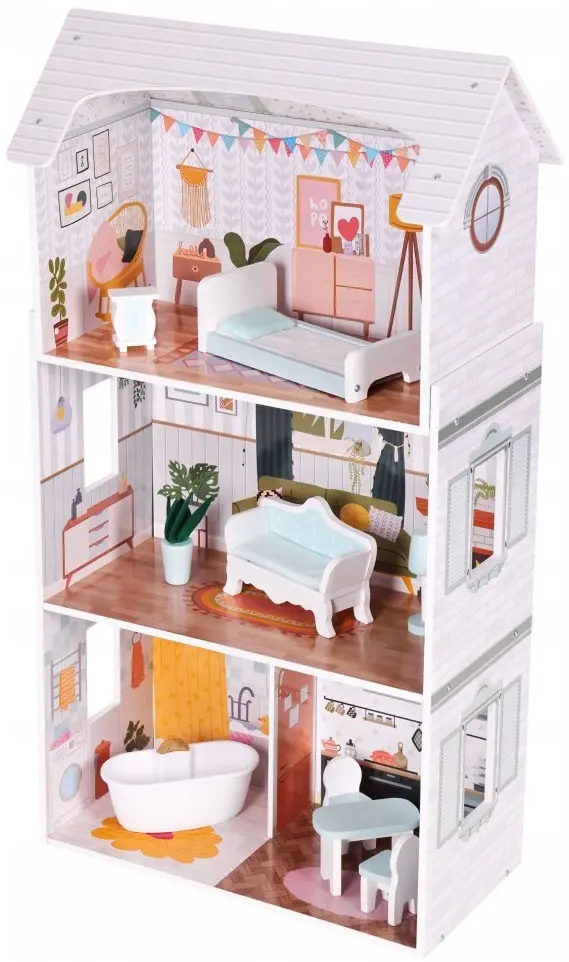 Casuta pentru papusi Ecotoys Alice (Light Pink) - 3