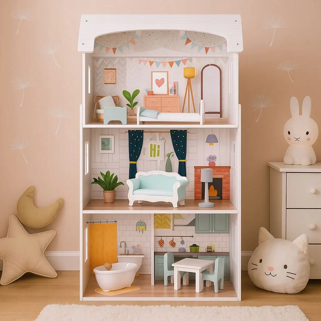 Casuta pentru papusi Ecotoys Alice (Light Pink) - 7