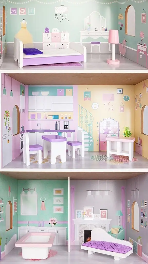 Кукольный домик Ecotoys Residence Blueberry 4121 (Pink/Blue)